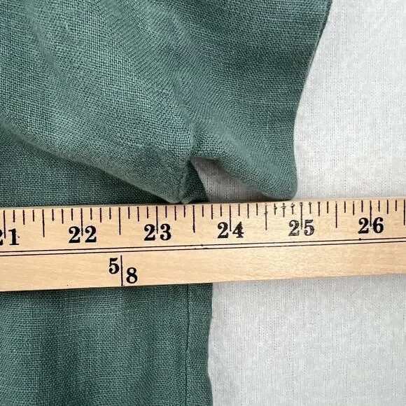 FOUND PATH Linen Market Boxy Tee Womens Small Spruce Square Top Short Sleeve - Picture 13 of 14